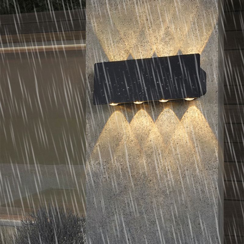 Lámpara de pared LED creativa moderna de aluminio Rectangular Rectangular Water Light en negro