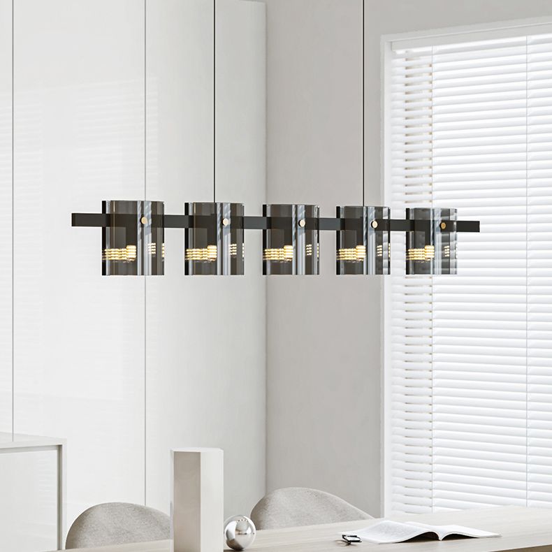 Modern Kitchen Island Lighting with Shape Island Lighting Glass 5 Light Island Lights