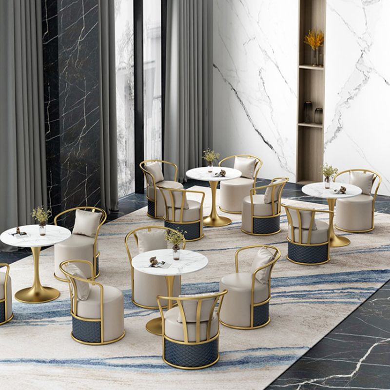 Glam Dinette Set for Home 1/2/4/5 Pieces Glossy White Stone Dining Table Set