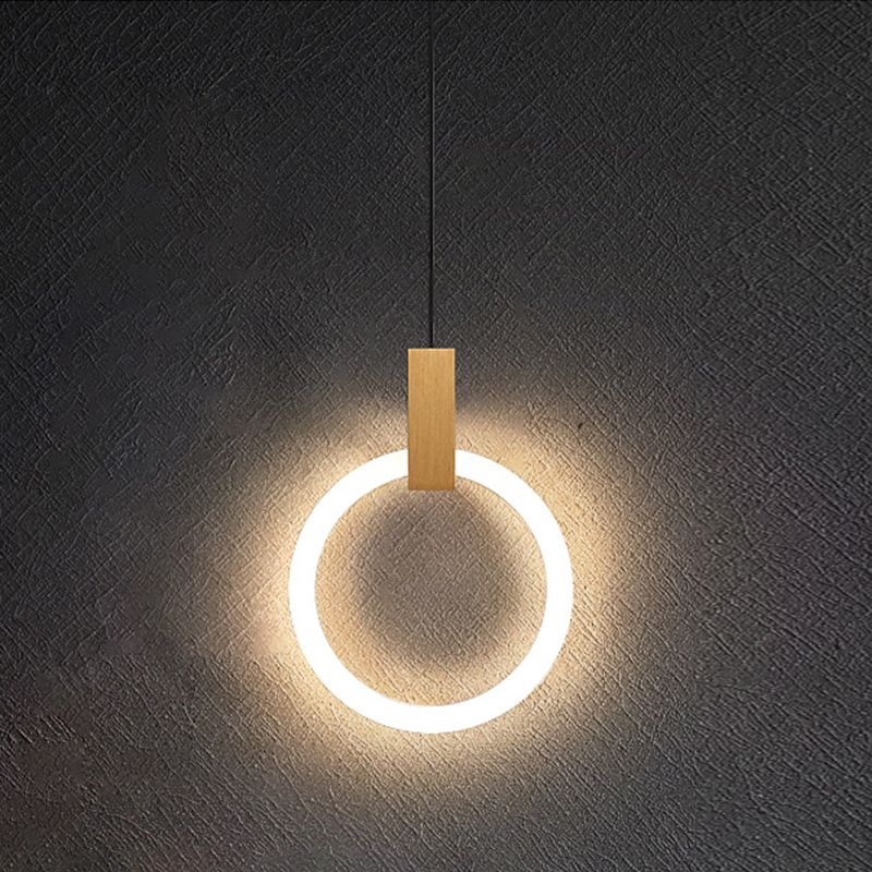 Modern Style Circle Shape Hanging Lights Metal Hanging Light Fixtures in Gold