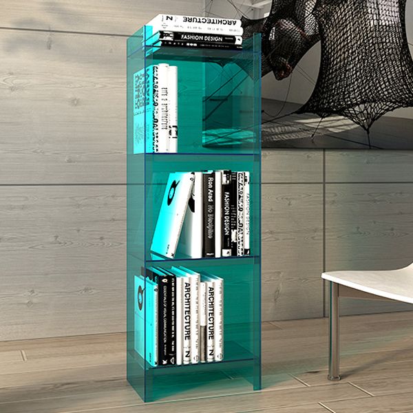 Scandinavian Style Shelf Bookcase Acrylic Closed Back Bookshelf for Office and Study Room