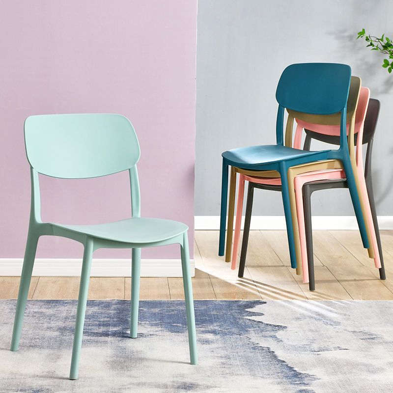 Plastic Modern Style Side Chair Open Back Armless Dining Chairs