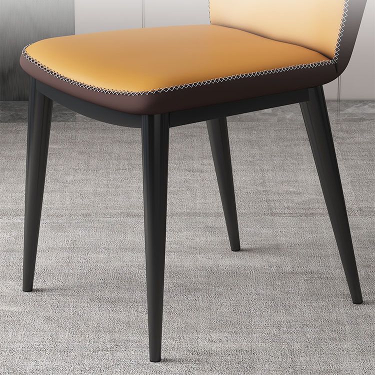 Nordic Glam Style Chair Kitchen Armless Wingback Chair with Metal Legs
