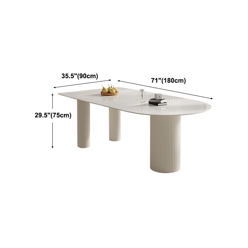 Modern Style White Dining Table Sintered Stone Table for Home