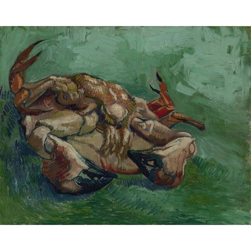 Green Reversed Crab Mural Wallpaper Moisture-Proofing Modern Bathroom Wall Covering