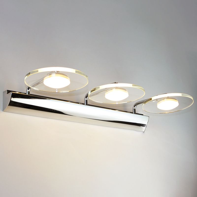 Modern Style Round LED Wall Lamps Clear Crystal Multi-Light Mirror Wall Lighting Ideas
