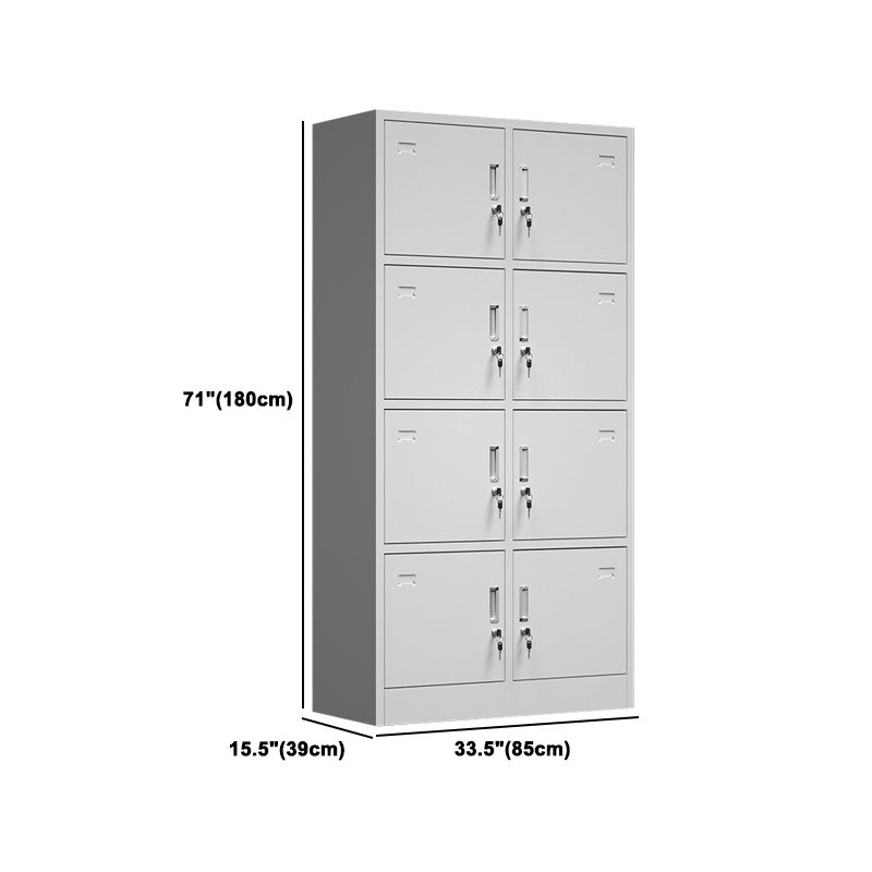Gray Metal Cabinet for Bathroom Modern Storage Cabinet with Hinged Door
