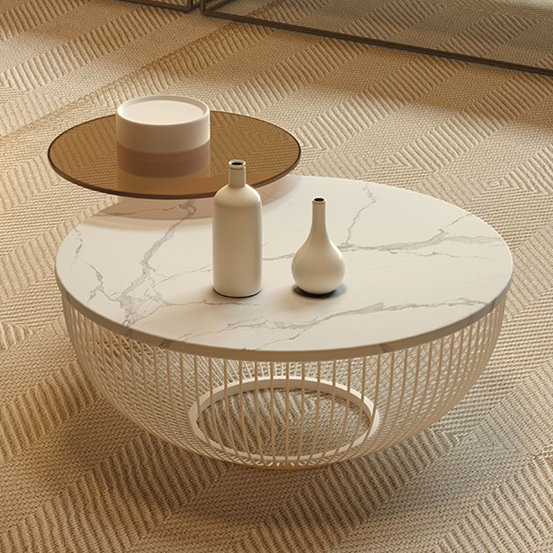 Simplicity Coffee Table White Coffee Cocktail Table with Storage