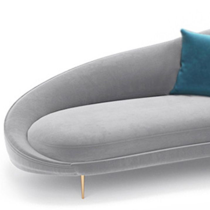 Velvet Tight Back Sofa with Tuxedo Arm and Grey Upholstery for Living Room