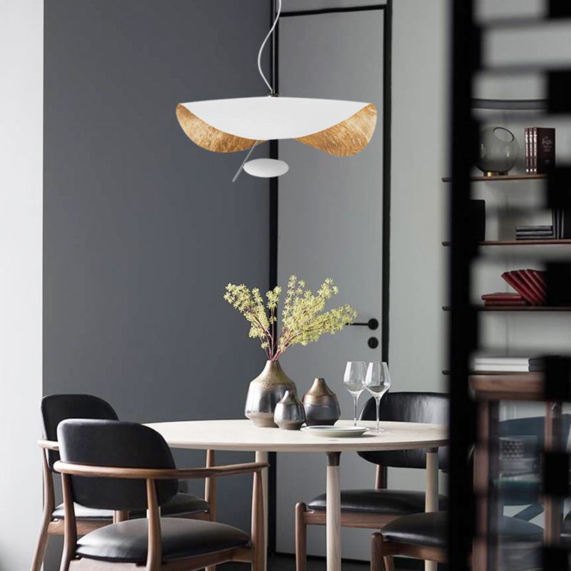 Post-modern Style Metal LED Hanging Light Lotus Leaf Shaped Minimalism Lighting Pendant for Living Room