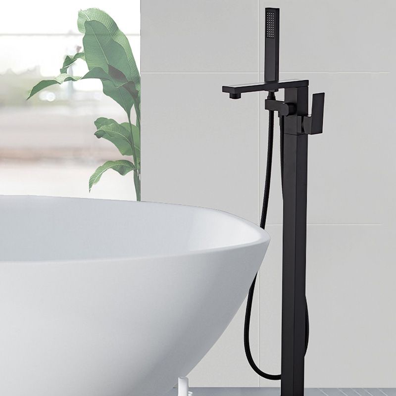 Modern Floor Mounted Freestanding Faucet 1-Handle Fixed Bath Filler Trim
