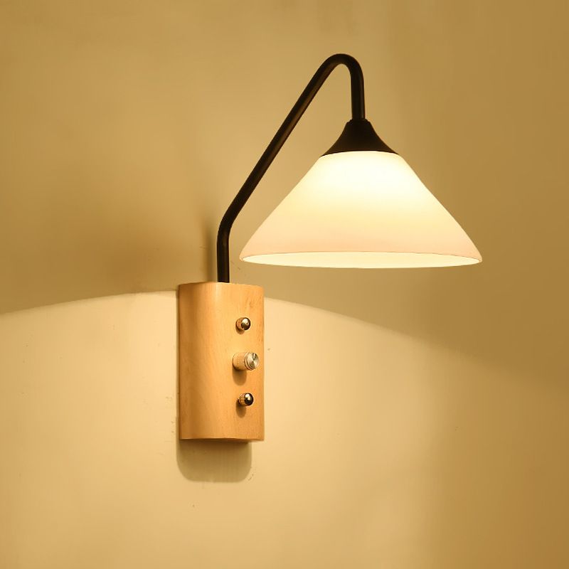 Geometric Shape Wood Wall Lighting Modern Style 1 Light Wall Mounted Light