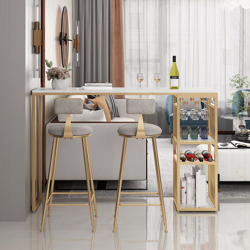 Mesa de bistro de mármol de rectángulo glammamam