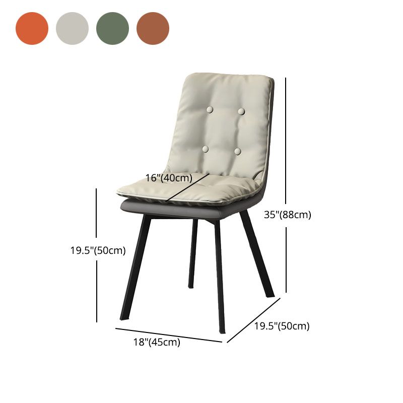 Imitación de cuero del estilo industrial que cena la silla sólida sin brazos de la parte posterior de las sillas
