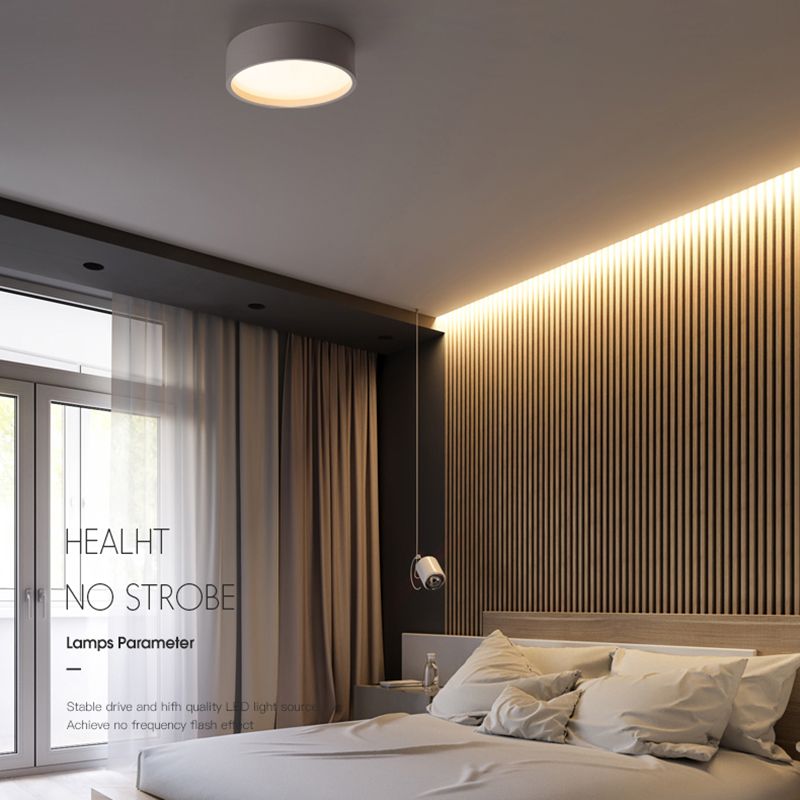 Round Shape LED Ceiling Lamp Modern Iron 1 Light Flush Mount for Balcony