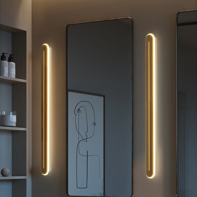 Luci da parete di vanità lineari Vintage Modern Simplicity Speccone parete in legno per bagno