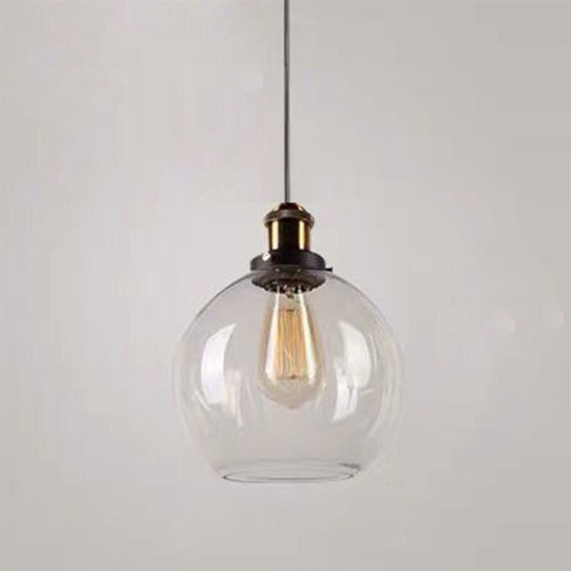 Dinning Room One Head Hanging Light Transparent Glass Modern Down Lighting Pendant