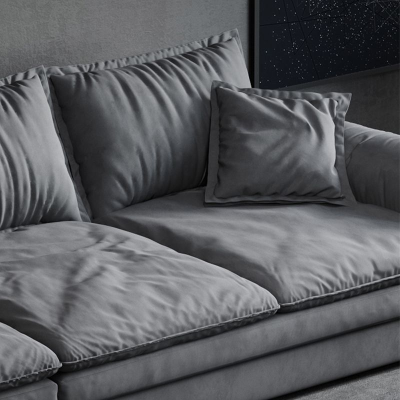 Black Faux Leather Pillow Top Arm Sofa/Sectionals with Stain-Resistant