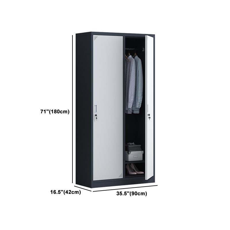 Hinged Contemporary Wardrobe Armoire Metal Wardrobe Cabinet for Home