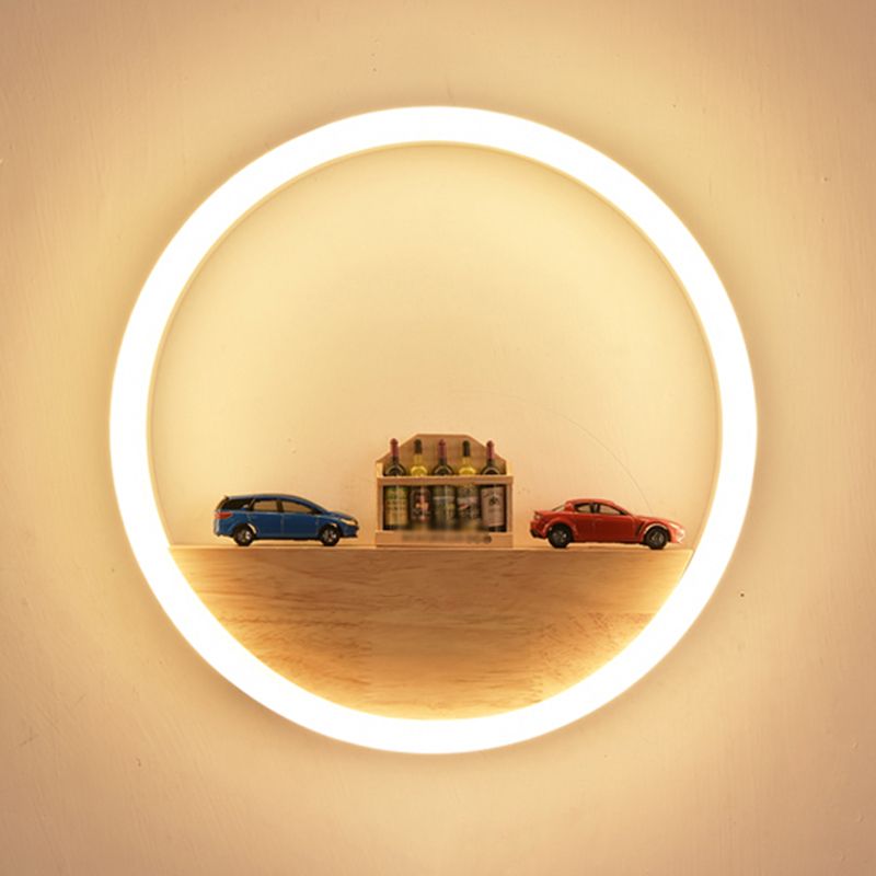 Moderner Wandleuchte runde Form Holz 1-Licht-Wandhalterung Licht