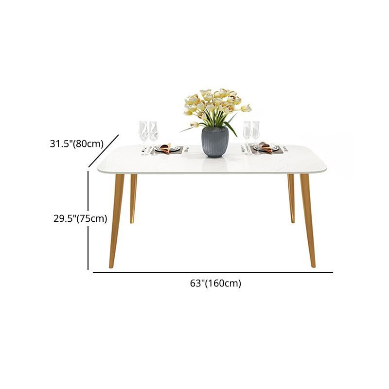 Glam Style 1/2/5 Pieces Kitchen Set White-gold Table Dining Set for Dining Room