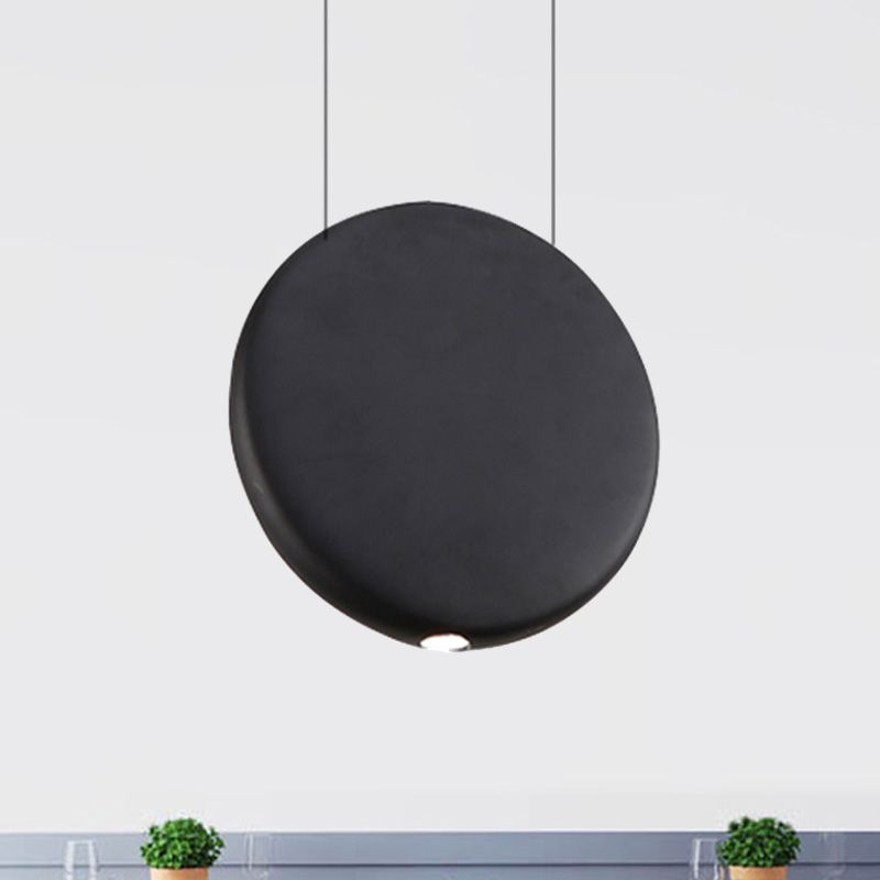 Lámpara de resina LED nórdica de suspensión redonda negra/gris/verde en luz cálida/blanca, 6 "/8.5/12" W