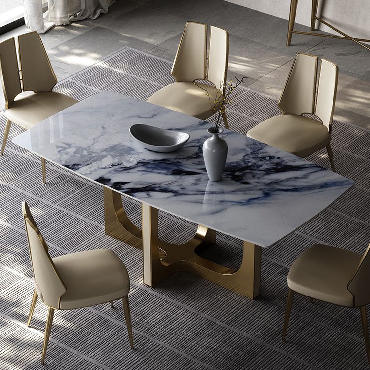 Designer Style Sintered Stone Dining Set Rectangle 1/2/3/5/6 Pieces Dining Room Table Set