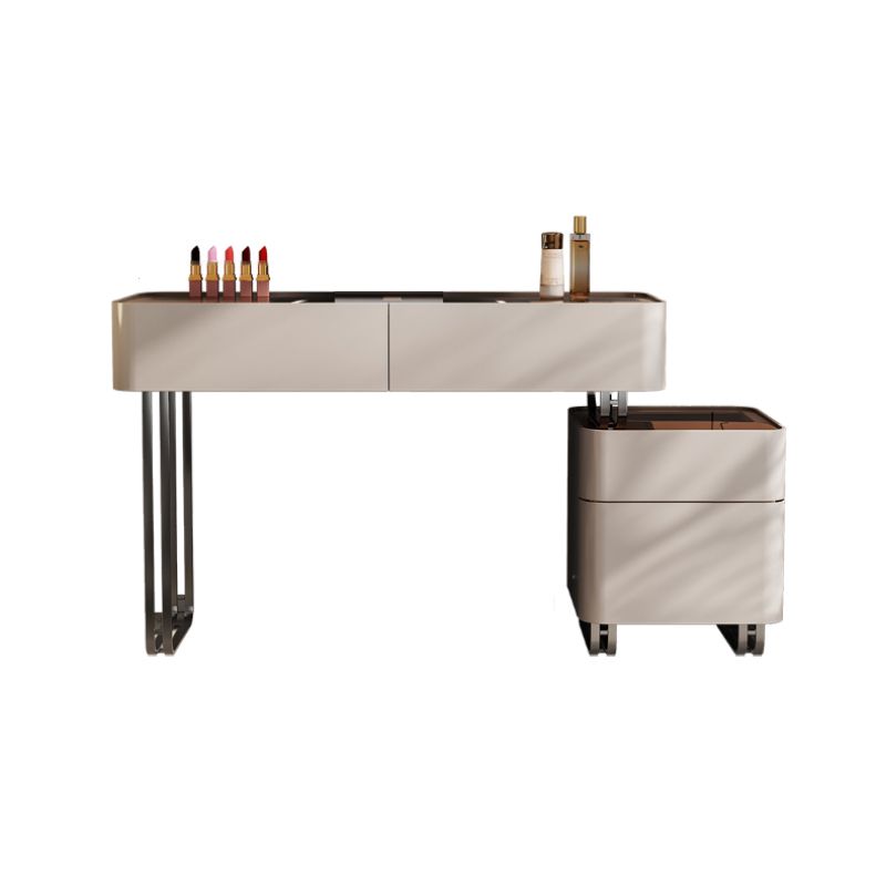 Vanity Mirrored Wood Dressing Table Glass Top Make-up Vanity