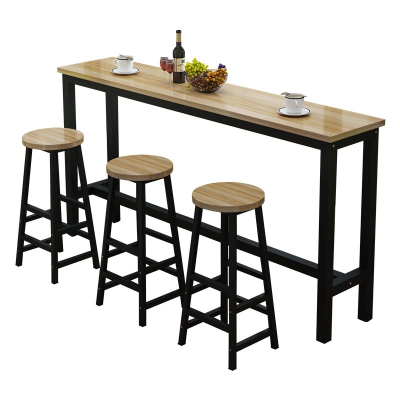 Tavolo da pranzo a base di bistrot nero e naturale tavolo da cocktail in legno e metallo