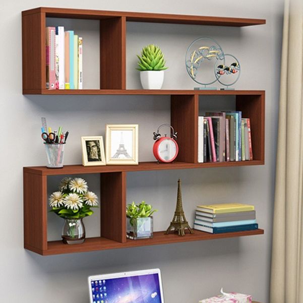 Modern Wooden Shelf Bookcase Wall Mounted Shelves Included Shelf for Bedroom
