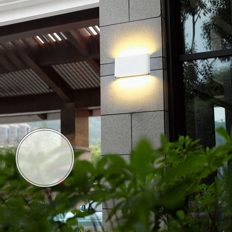Aluminum Rectangle Shade Wall Lights Modern Style 1 Head Wall Mount Fixture for Outdoor Wall