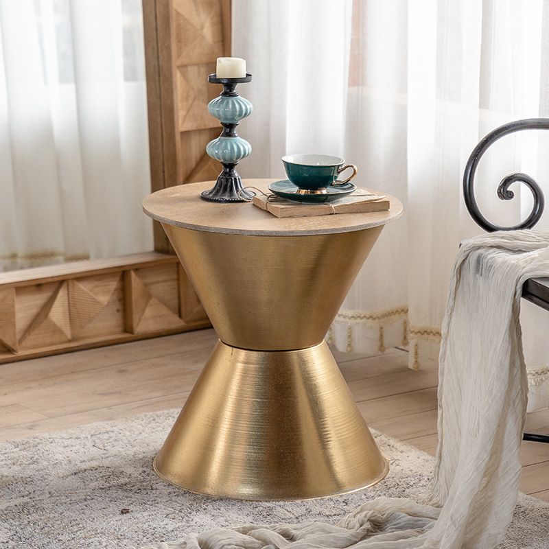 17" Wide French Country Side Table Metal Round Accent Side Table