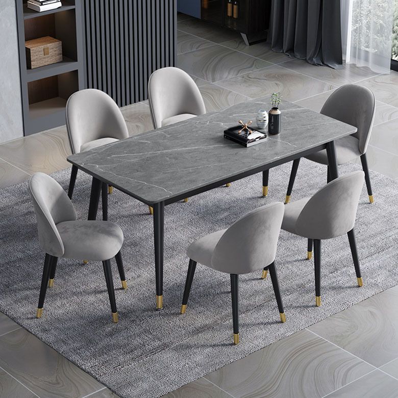 Modern 1/3/5/7 Pieces Dining Set Rectangle Stone Dining Table for Dining Room