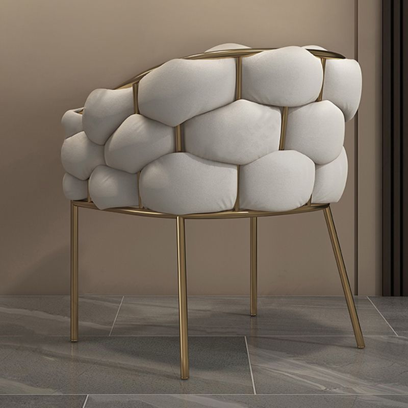 Chaise de salle à manger rembourrée de style scandinave, chaise simple sans accoudoirs à dossier solide