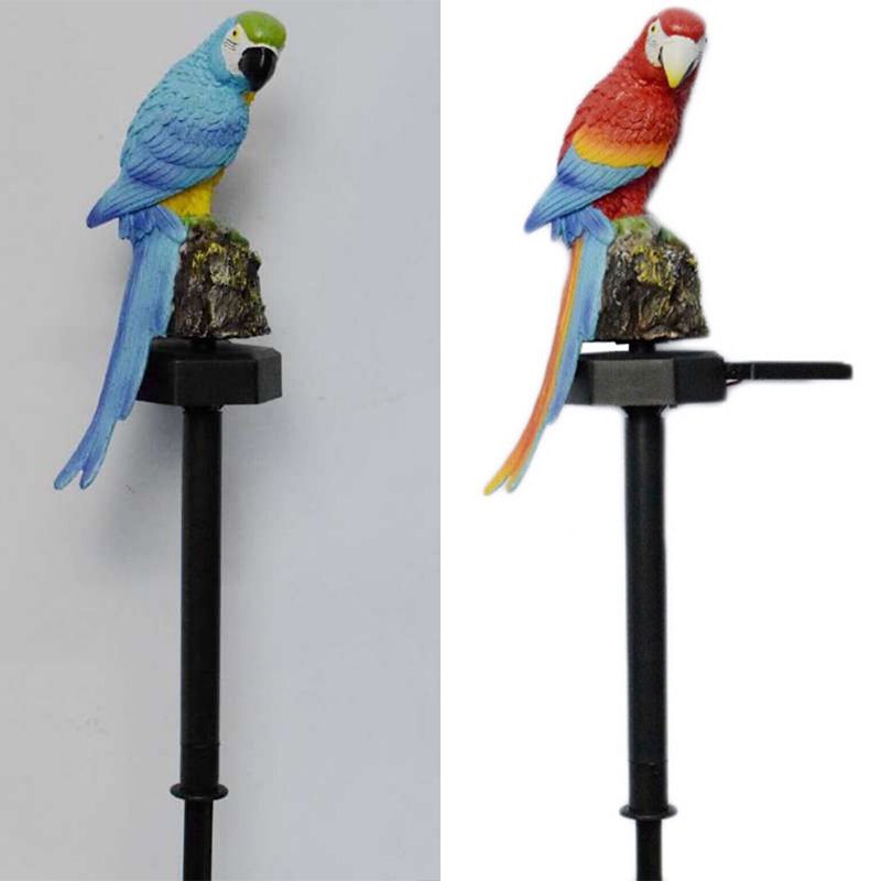 Parrot Shape Outdoor Solar Ground Light Resin Art Decor LED Stake Lighting, 1 Piece