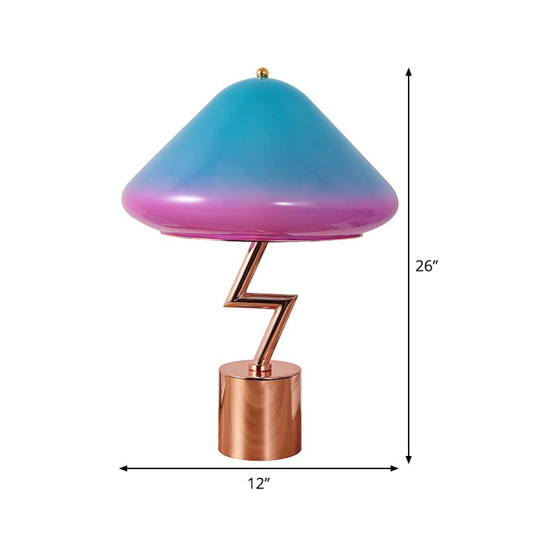Lampe de tâche des champignons moderniste rose et verre bleu 1 bulbe salon lecture livre Light