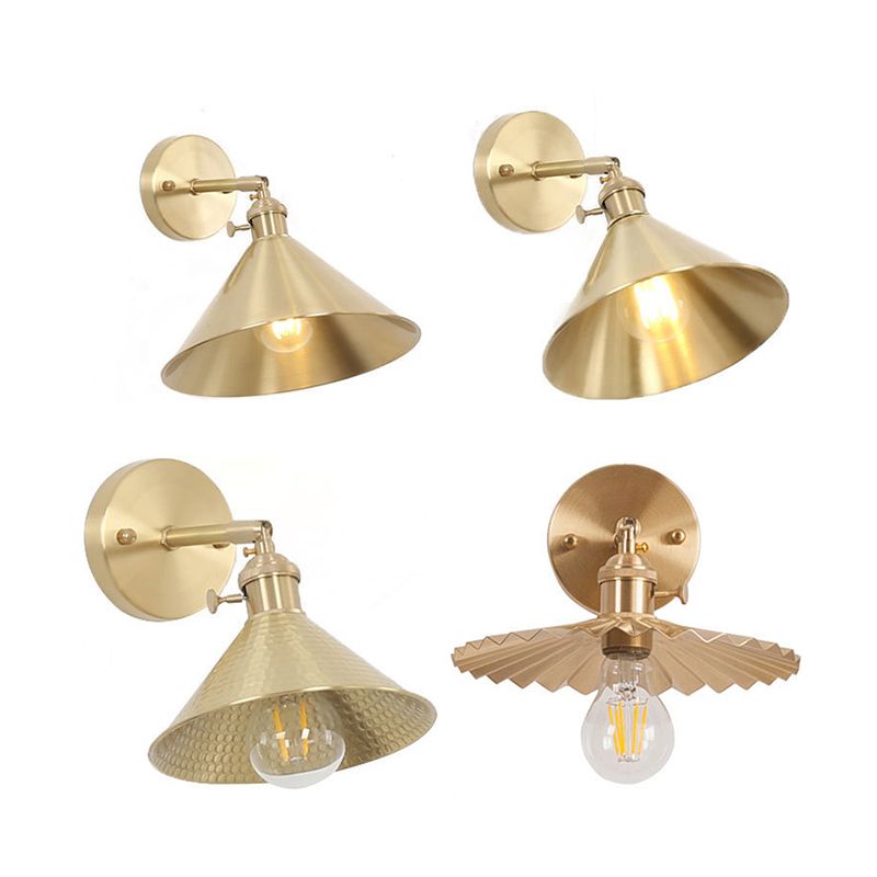 1 Idee per illuminazione a parete cono leggero lampada montata a parete in metallo industriale per letto