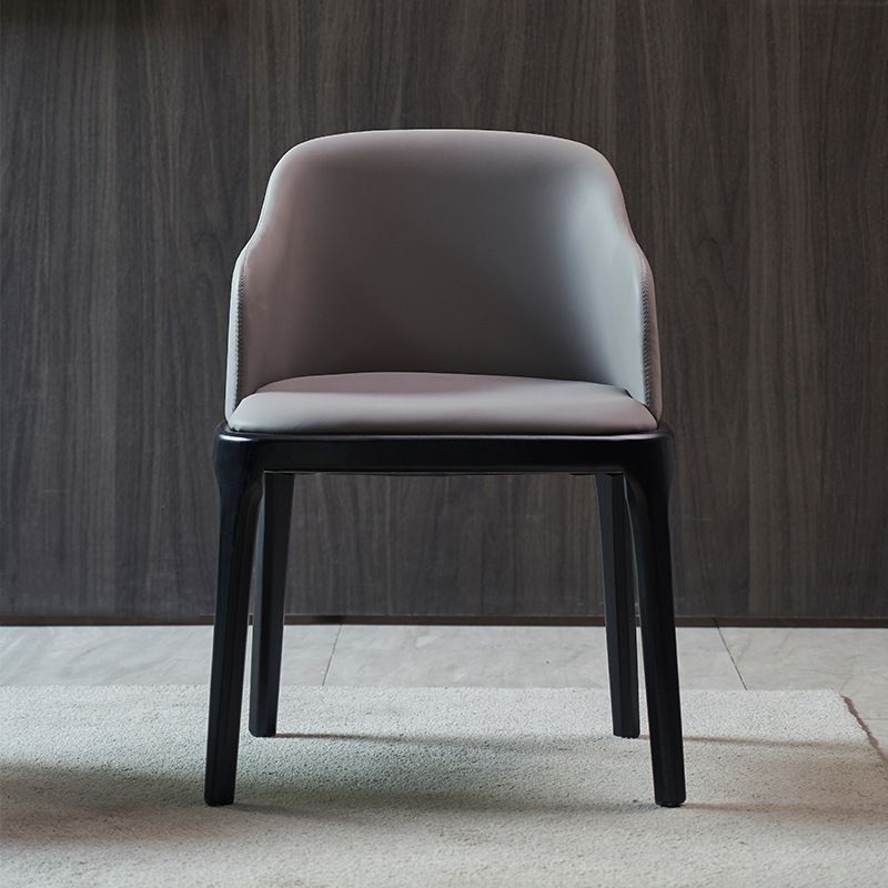 Upholstered Dining Chair Contemporary Kitchen Dining Arm Chair with Wood Legs