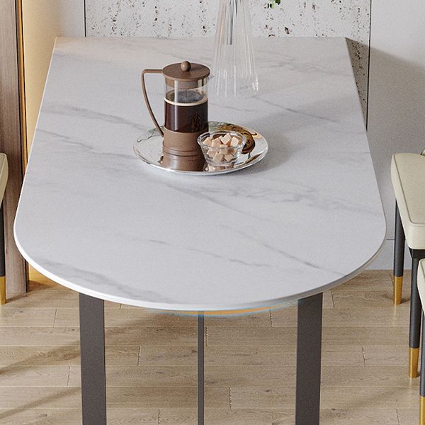 Mesa de comedor superior de piedra mesa de comedor de lujo tradicional con base de trineo