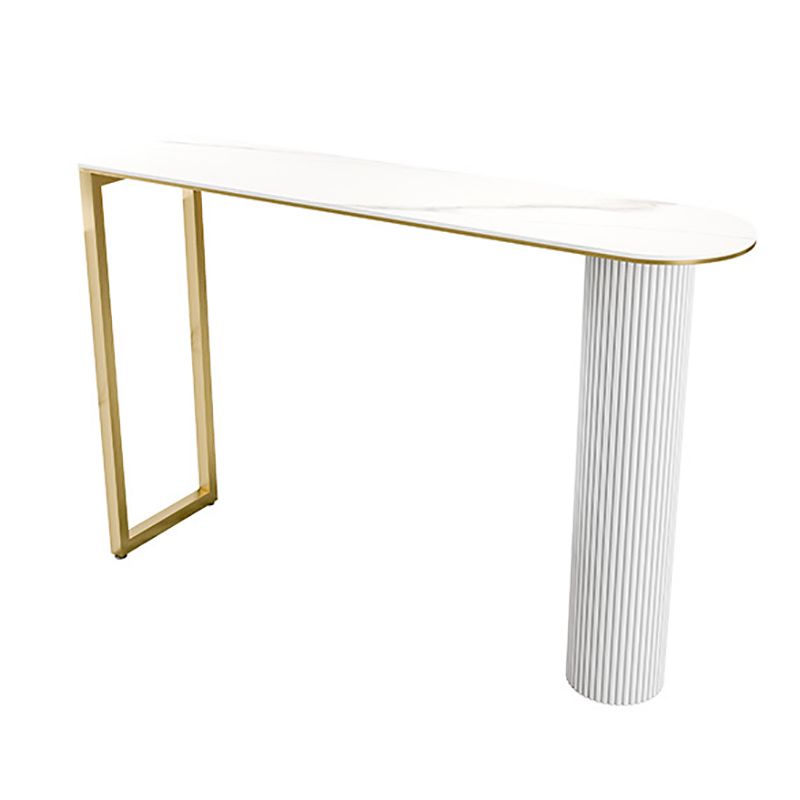 41.3-inch Stone Top Table Modern Style Bistro Pub Table for Living Room