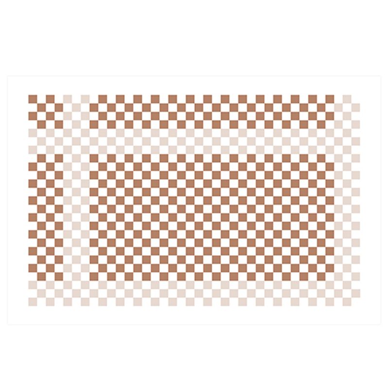 Multicolor Calming Indoor Rug Polyester Gingham Print Rug Easy Care Indoor Rug for Living Room