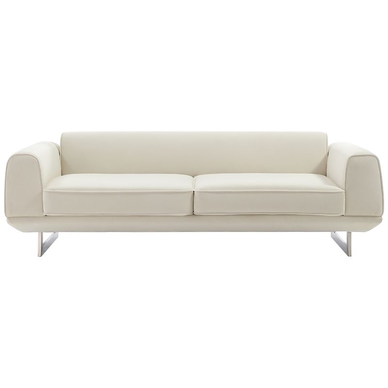 Square Arm Velvet Sofa with Tight Back for Living Room 26.77" High
