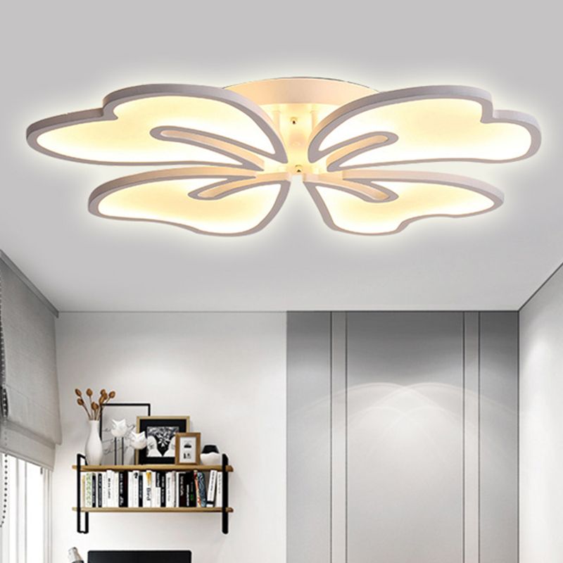 Contemporary Flower Flush Mount Acrylic 3/4/5-Light Bedroom Flush Ceiling Lamp in Warm/White/Natural Light
