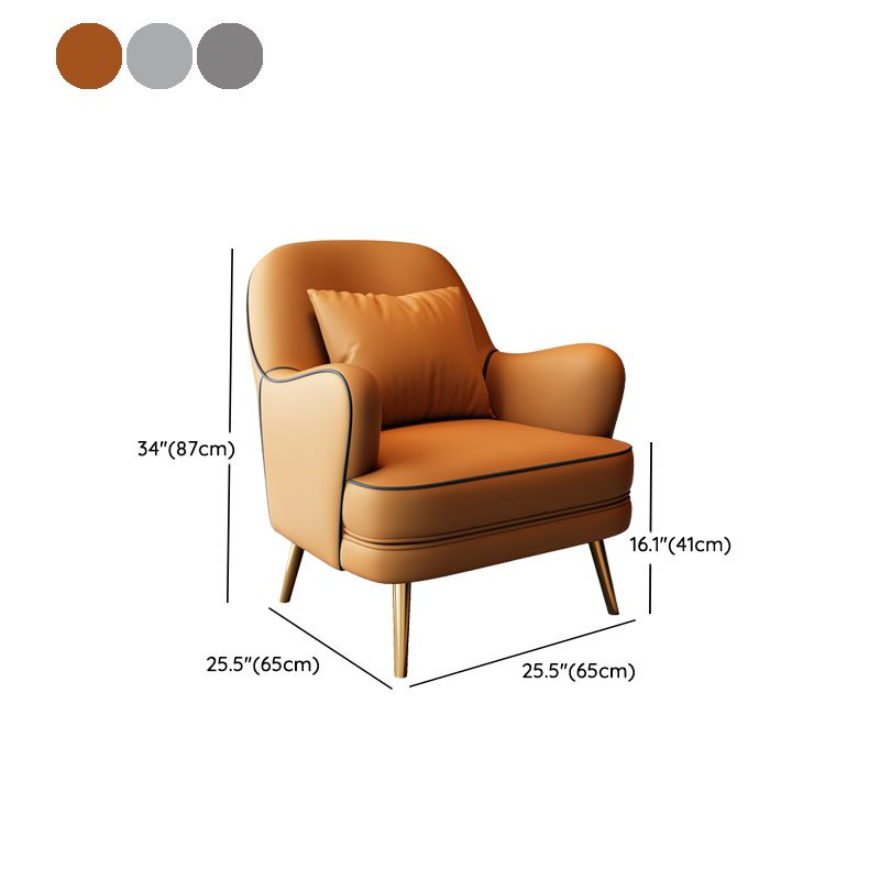 Contemporary Pillow Back Chair Recessed Arms Pillow Back ArmChair