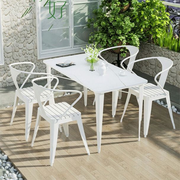 Industrial Dining Set 1/5 Piece Sintered Stone Dining Table Set for Patio