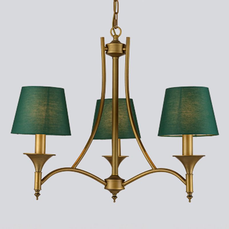 Multi-head hangende verlichtingsarmaturen Amerikaanse stijl vat kroonluchter hanglamp met stofschaduw