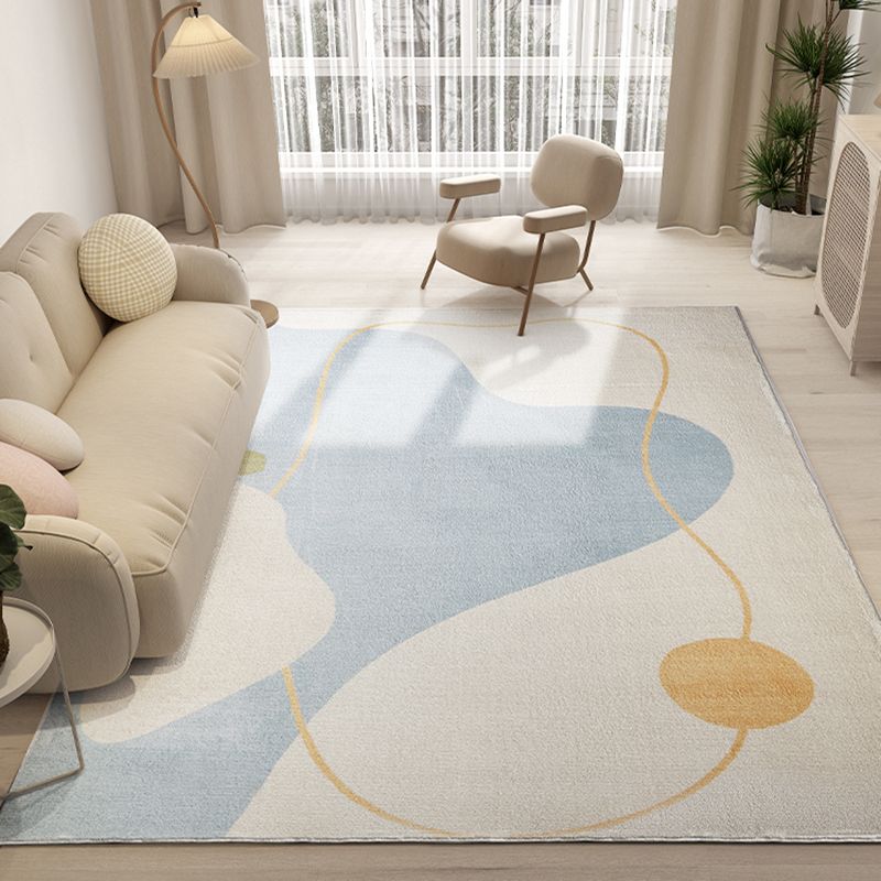 Color Mixed Simplicity Area Rug Polyester Color Block Rug Stain Resistant Indoor Rug for Living Room