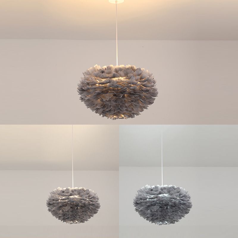 Lámpara de lámpara esférica lámpara moderna simplicidad de plumas de tono colgante para restaurante para restaurante
