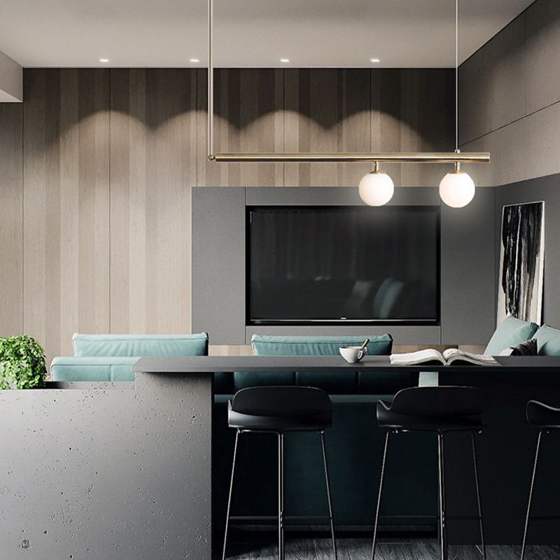 Metal Kitchen Island Lighting Industrial Glass Shaded Ceiling Light for Room