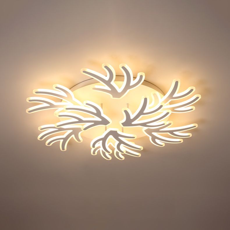 Coral Flush Ceiling Light Contemporary Acrylic 3/5/9 Lights Bedroom LED Flushmount Lighting in Warm/White/Natural Light